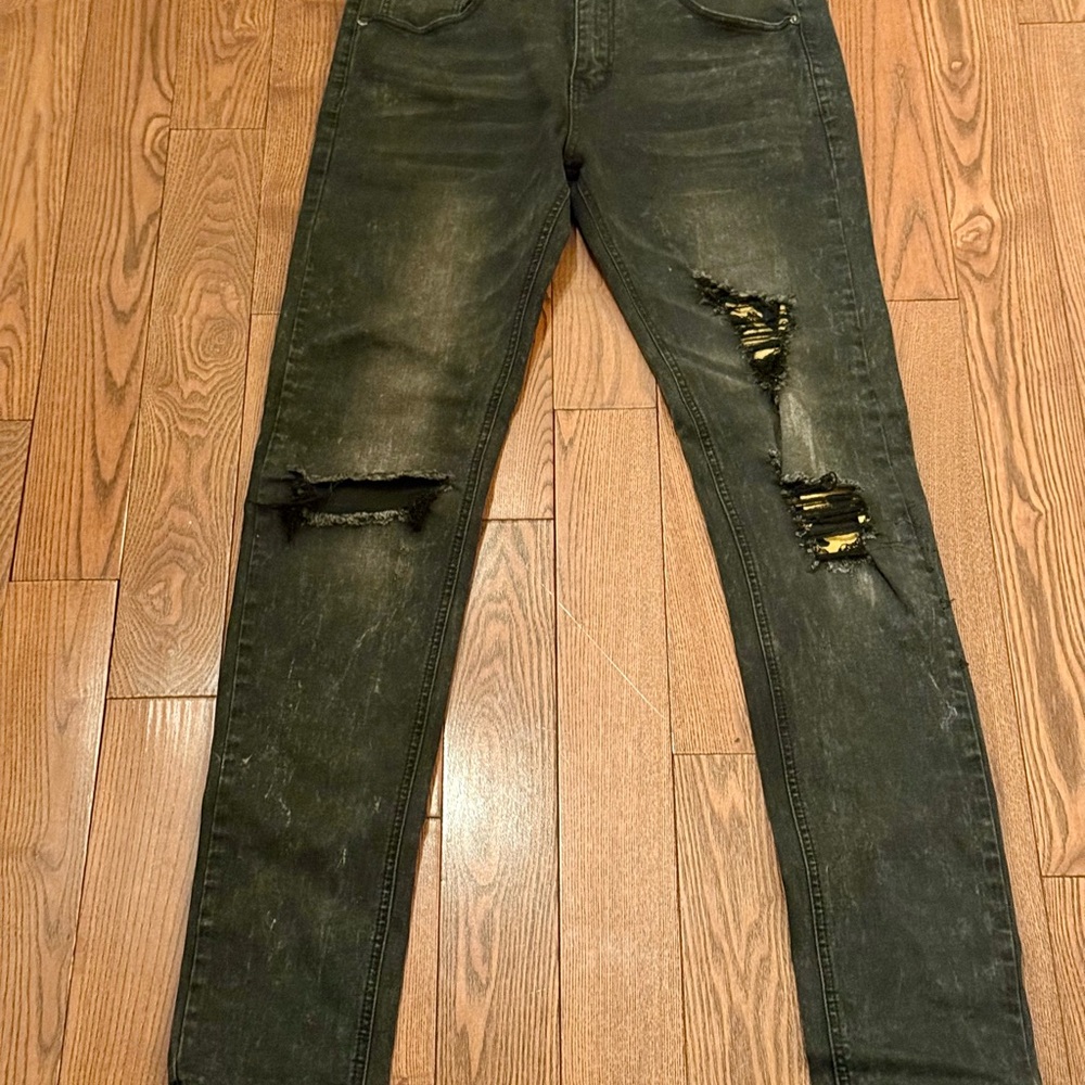 Men's Distressed Skinny Jeans in Black